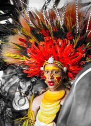 A student of Lae Secondary School dressed in traditional Chimbu attire during their cultural show in 2022